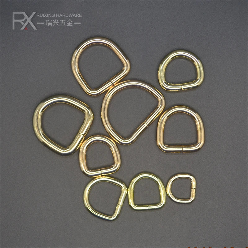 Wholesale Customized Metal Semi-circle Iron Material D-ring Buckle Round D Shaped  Bag Making Accessories for Handbag Hardware