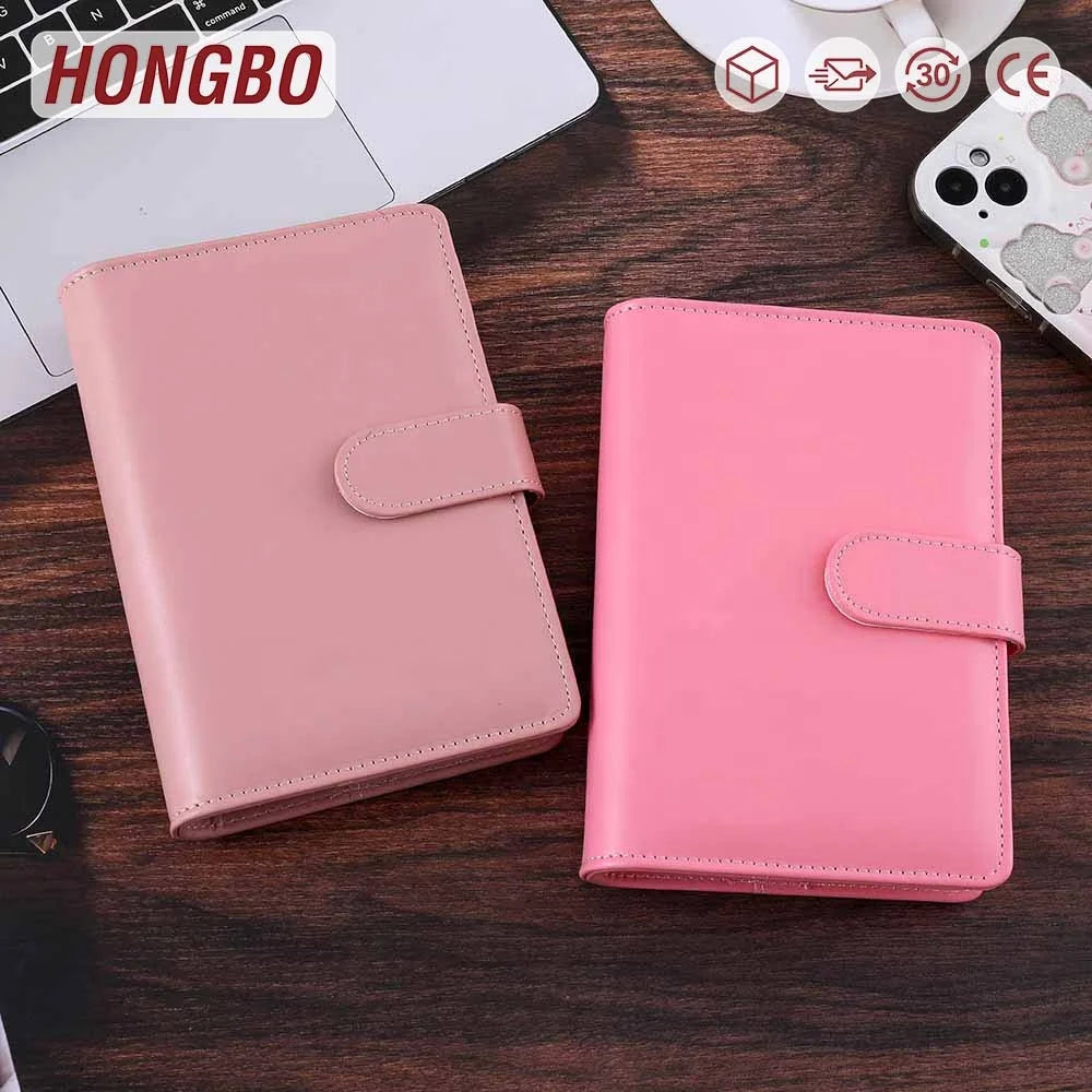 A6 Smooth Leather Notebook Binder Budget Planner Binder 12 Budget Sheets 2 Categories Letter Sticker Label