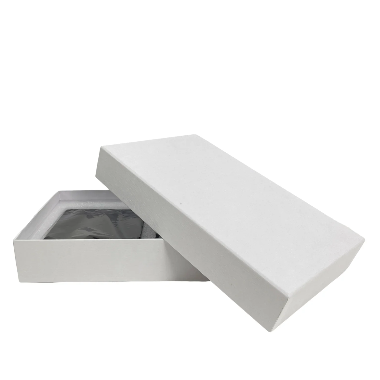 Custom 2mm Thick Biodegradable Plain White Battery Paperboard Boxes Sponge Foam Insert Lid Matt Lamination for Consumer
