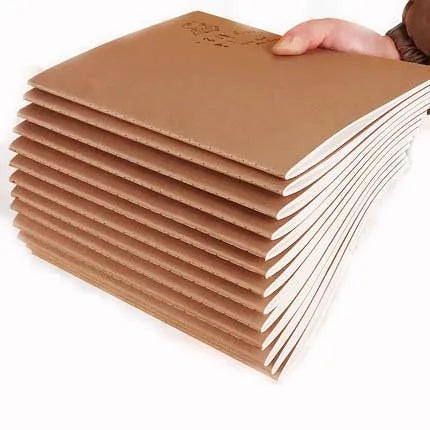 A5 Custom Brown Kraft Cardboard Soft Cover Notebook Sew Lined Inner Page