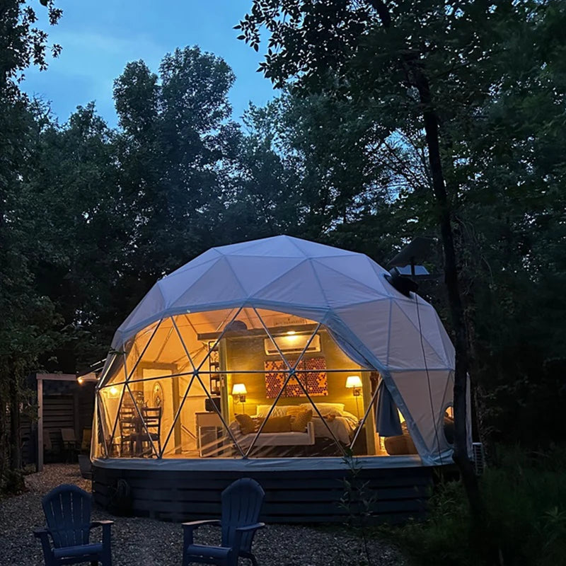High Safety Clear   Safari Tent Glamping Geodesic Dome 10M