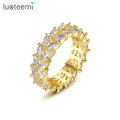 LUOTEEMI Diamond Gold Mexican Fashion Jewelry 2026 Wuzhou Iced Out Design Cubic Zirconia Solitiare Hip Hop Ring