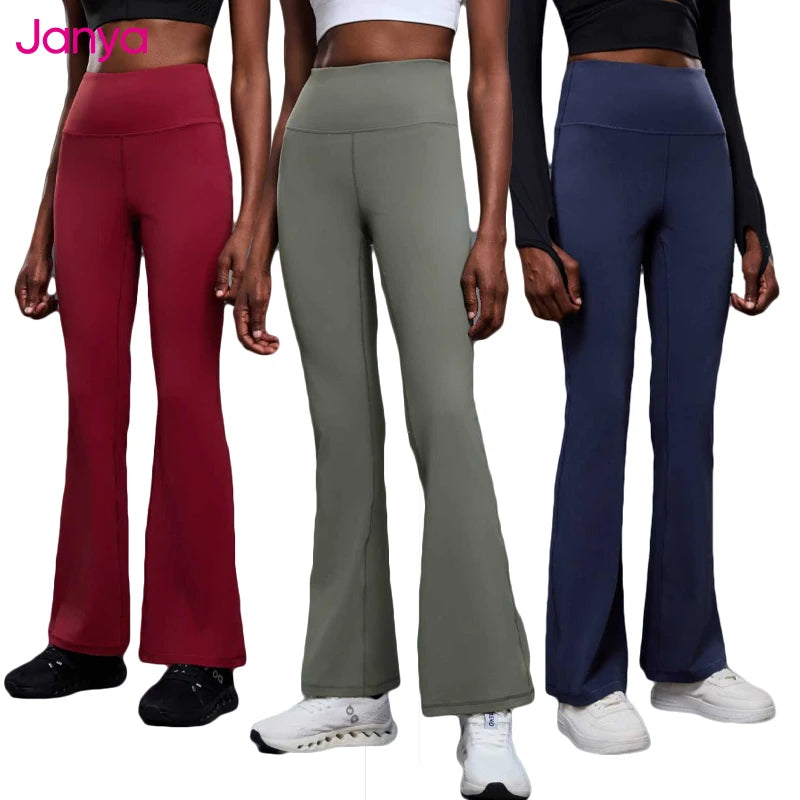 Hot Selling Office LadiesThrowback Flared Leg Yoga Pants Nude Feeling Flared Trackpants Women Gym Fitness Running Wear Trousers