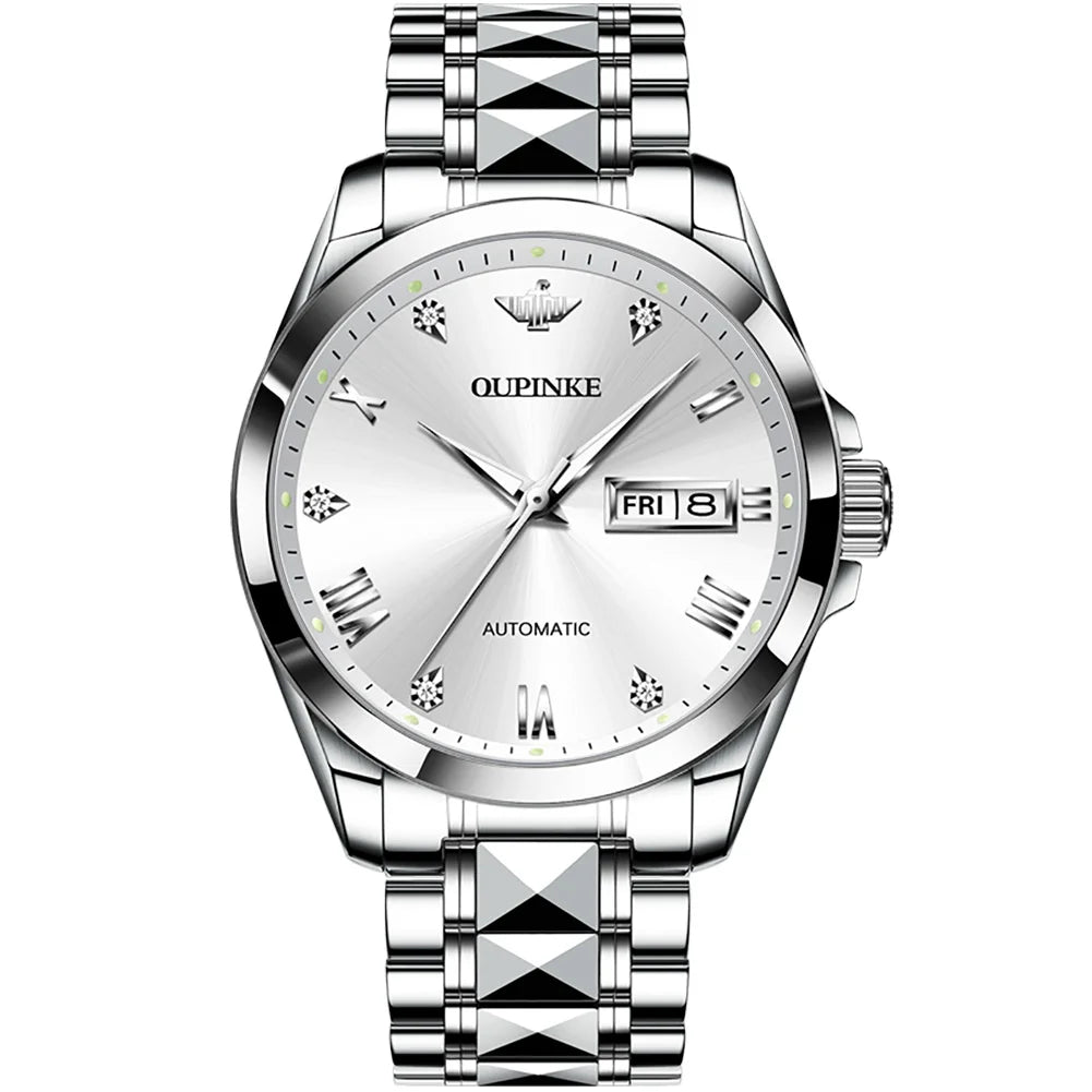 Oupinke 3171 OEM Skeleton Design Mechanical Tourbillon Waterproof Business Watch Stainless Steel Automatic Men Wrist Watches