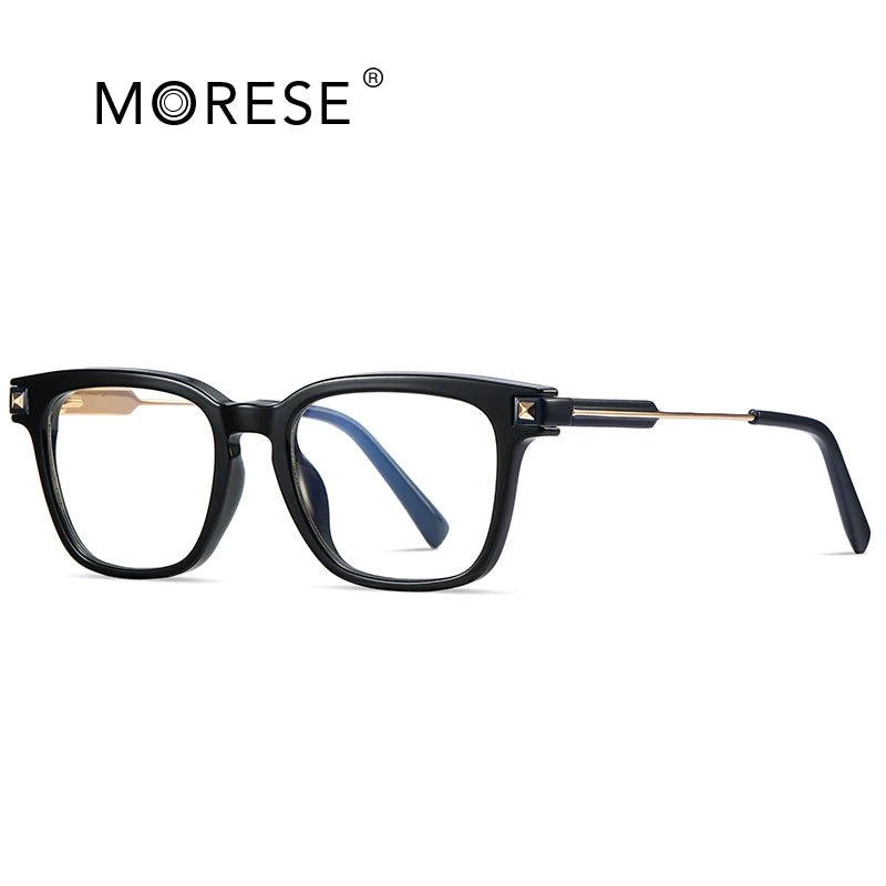 MORESE 2068 Men's Brown Rectangle and Square Anti-Blue Light Eyeglass Frames Fashionable Glasses