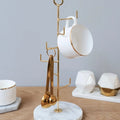 Nordic Ins Style Marble Cup Storage Condiments Organizer Drainage Rack Marble Coffee Mug Shop Racking Bauble Display Holder Rack