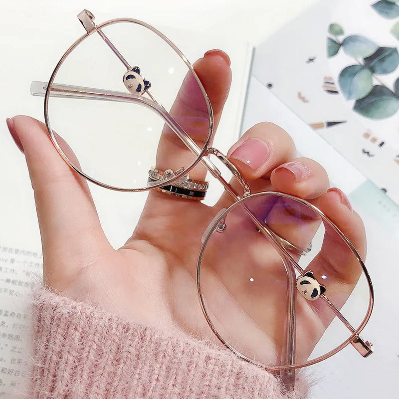 2024 Anti-blue Light Glasses Retro Bear Glasses Student Myopia Glasses Wholesale