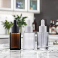 OEM 5ml 10ml 15ml 30ml Flat Shoulder Gradient Color Glass Dropper Bottle
