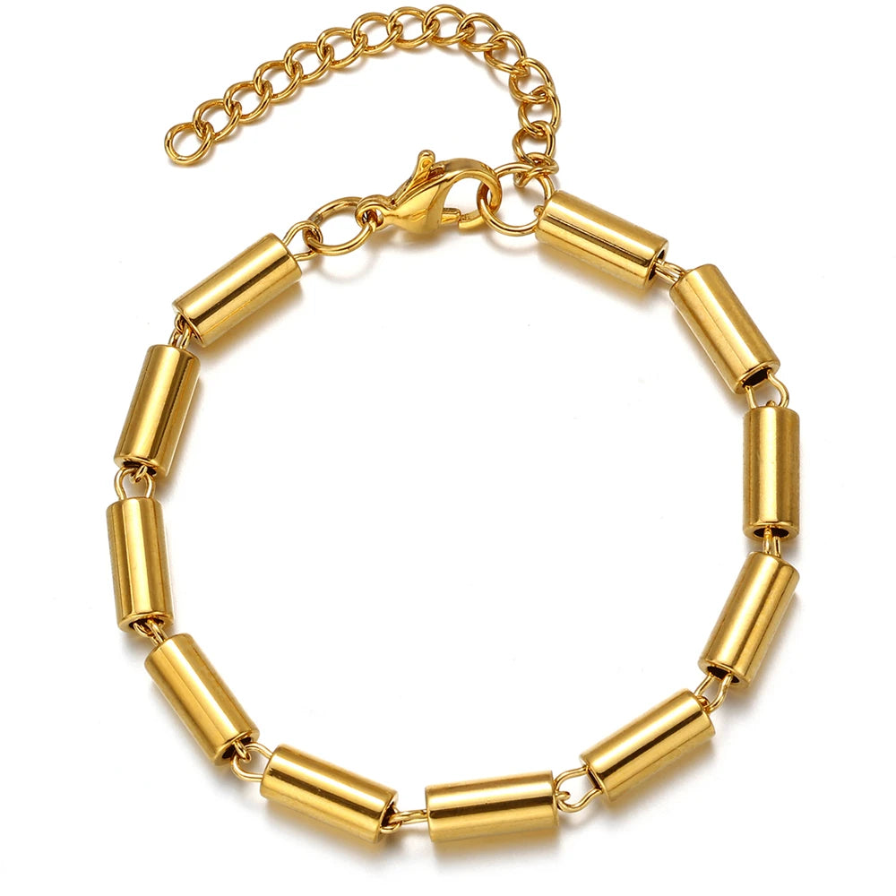 Men Classic 14k 18k Gold Plated Stainless Steel Bracelets Manufacturer