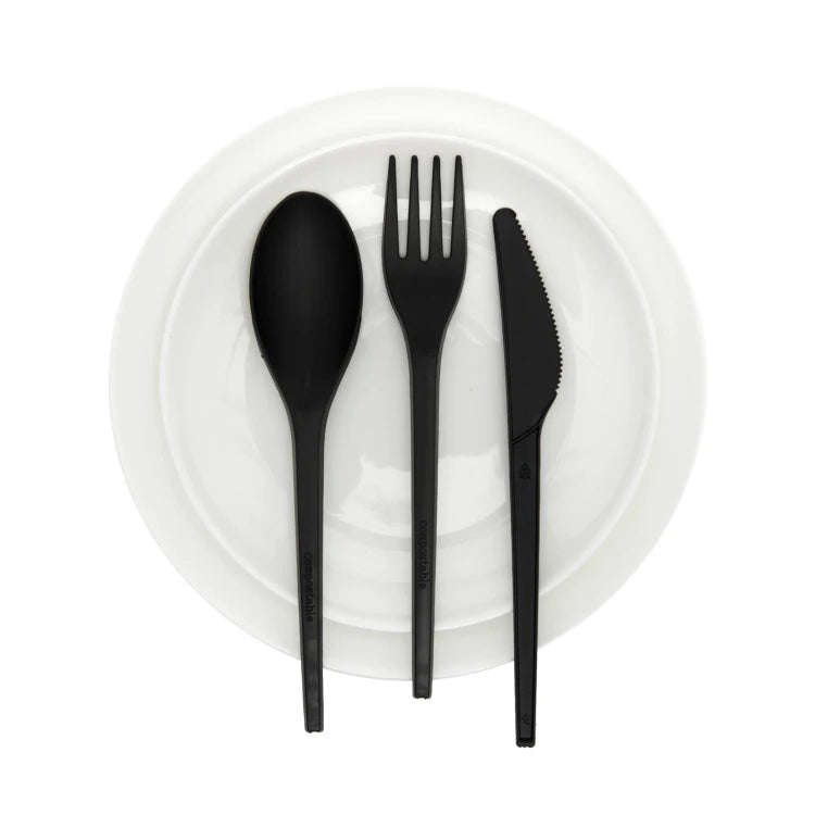 CPLA Disposable Biodegradable Plastic Tableware Set-Eco-Friendly Camping Outdoor Use Compostable High Temperature Resistance