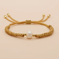 Go2boho Wholesale Minimalist Gold Plated Beaded Bracelet Women Pulsera Jewelry Fashion Boho Handwoven Braided Pearl Bracelet