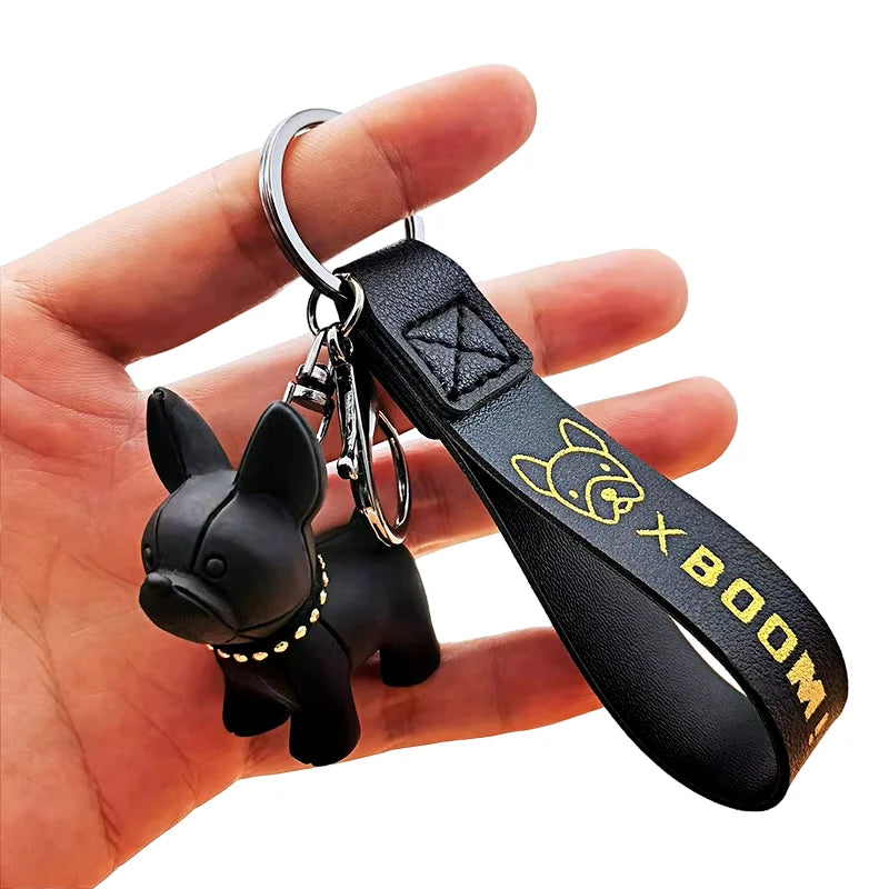 Cute Puppy Pendant Keyring with Bell Couple Gift Charm