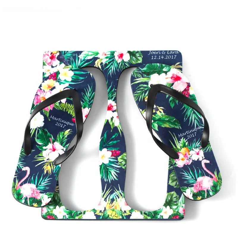 Comfortable Men's Slipper Flip-Flop Popular Sublimation Printed Rubber Summer Beach for Slippers with PE Insole Custom for Adult