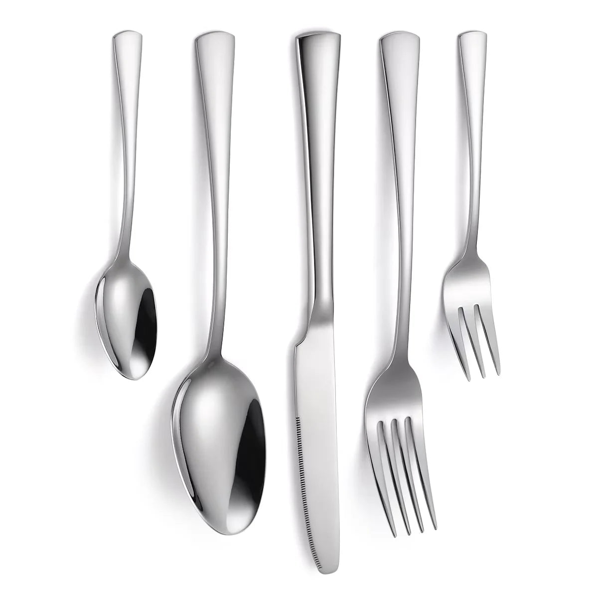 18/0 Restaurant Cutlery Set Silverware Stainless Steel Utensils Knives Fork Spoon Wedding Gold Flatware Set