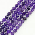Wholesale Faceted Amethyst Gemstone Beads Natural Diamond Cutting Loose Stone for Jewelry Making