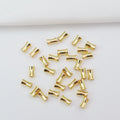 3x5mm 14k 18k Gold Plated Metal Copper Tube Spacer Beads Large Hole for Jewelry Making Wholesale Jewelrytopia Model 11373-1