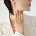 2022 Fashion New Stainless Steel 18K Gold Design Sense Light Luxury Texture Personality Bracelet Earring Jewelry Wholesale
