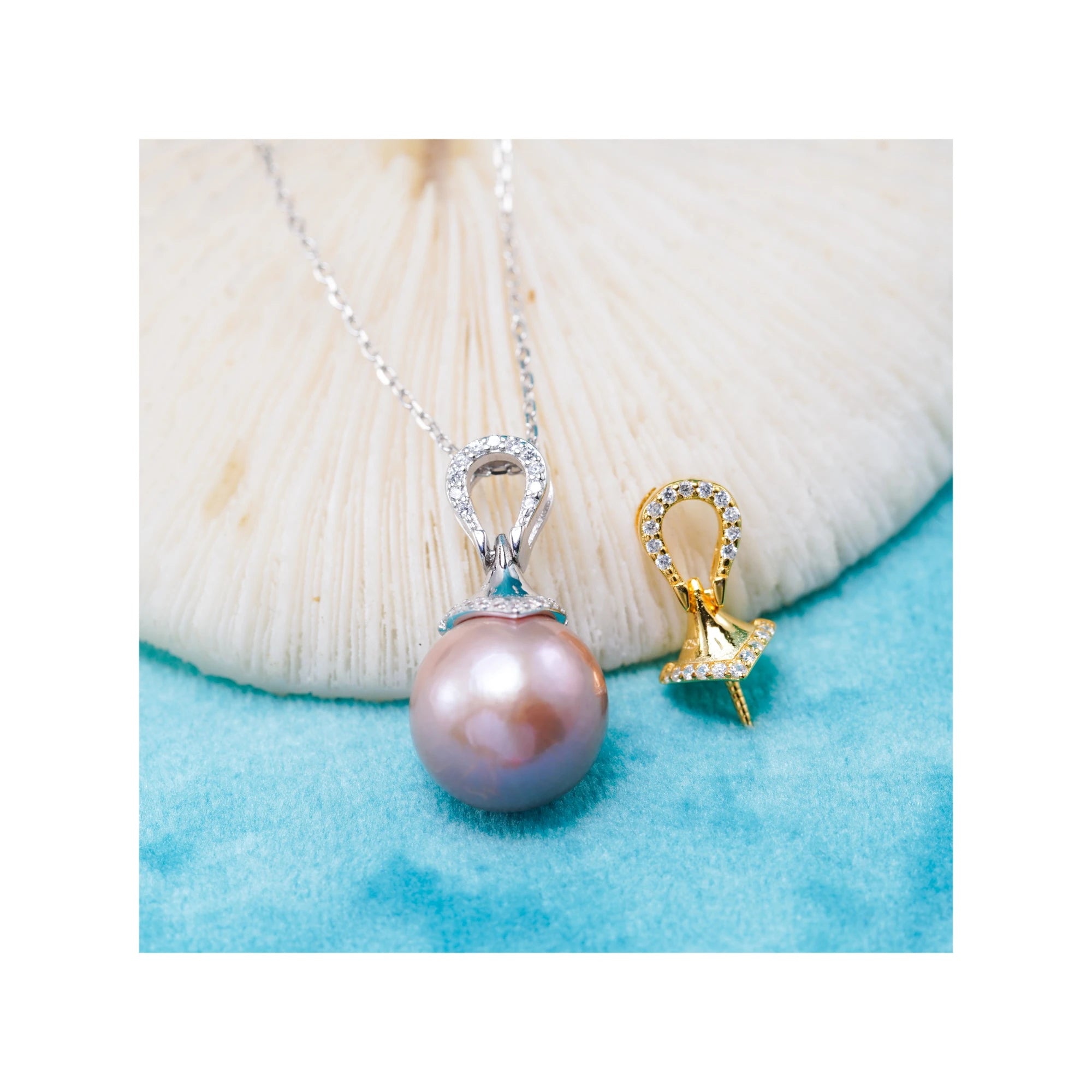 Pe011075  DIY 9-12mm Natural Freshwater Pearl Pendant Accessory 925 Sterling Silver Engagement Jewelry Necklace for Women