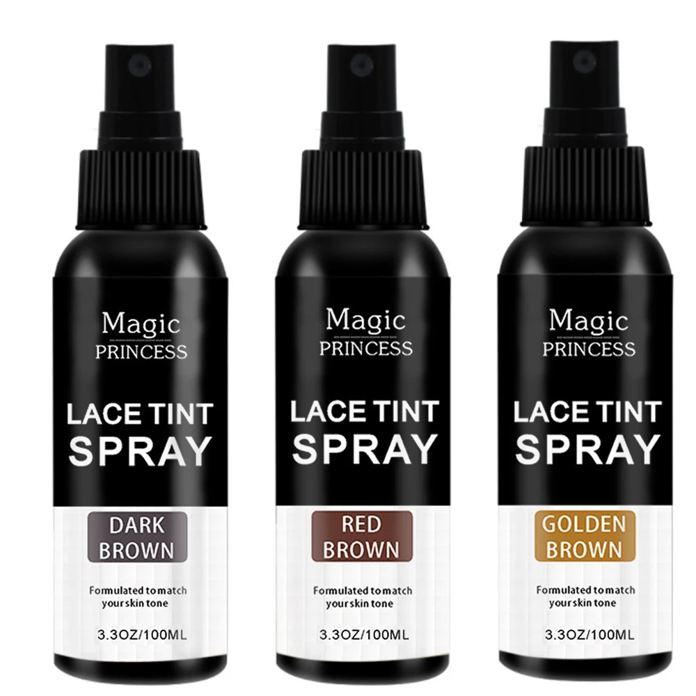Private Label 100ml Long-lasting Formula Skin Tone Lace Tint Spray Wigs and Closure Frontal Natural Looking Tinted Lace Spray