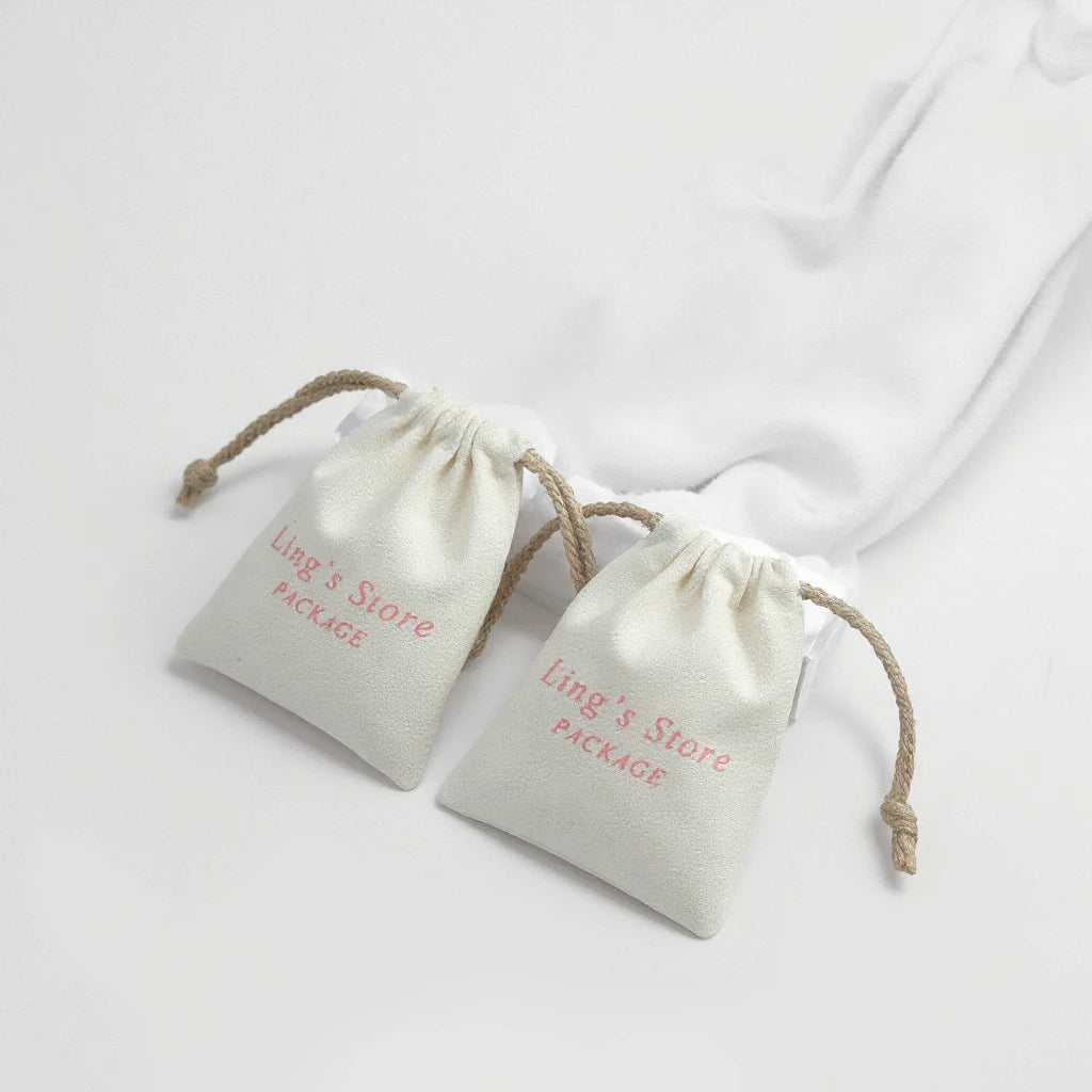 Custom 8x10 cm Cotton Drawstring Pouch Bags Reusable Eco-Friendly Jewellery Container with Personalised Logo