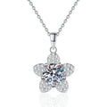 925 Sterling Silver Kapok Flower Shape 1Carat Sparkling Moissanite Necklaces for Women Engagement Gift Luxury Jewelry MegaBDM