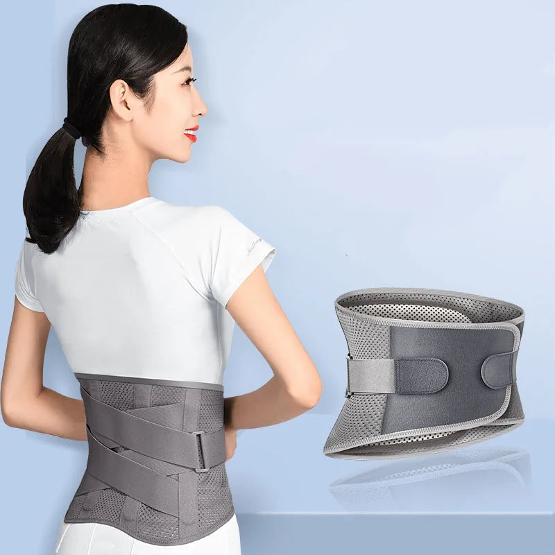 ZY Brand Unisex Steel Plate Support Self Heating Breathable 100% Polyester Black Waist Support for Pain Relief Sizes SMLXL