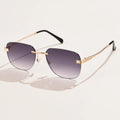 UNOC 2022 Luxury Rimless Sunglasses Small Frame Gold Metal Sun Glasses for Women and Men Personality Style