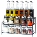 Kitchen Condiment Bottle Organizer Shelf Sealed Glass Jar Set Combination Household Seasoning Shelf