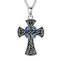 Vintage Design Wholesale Prices 925 Sterling Silver Enamel Craft Celtic Knot Cross Pendant Necklace for Men