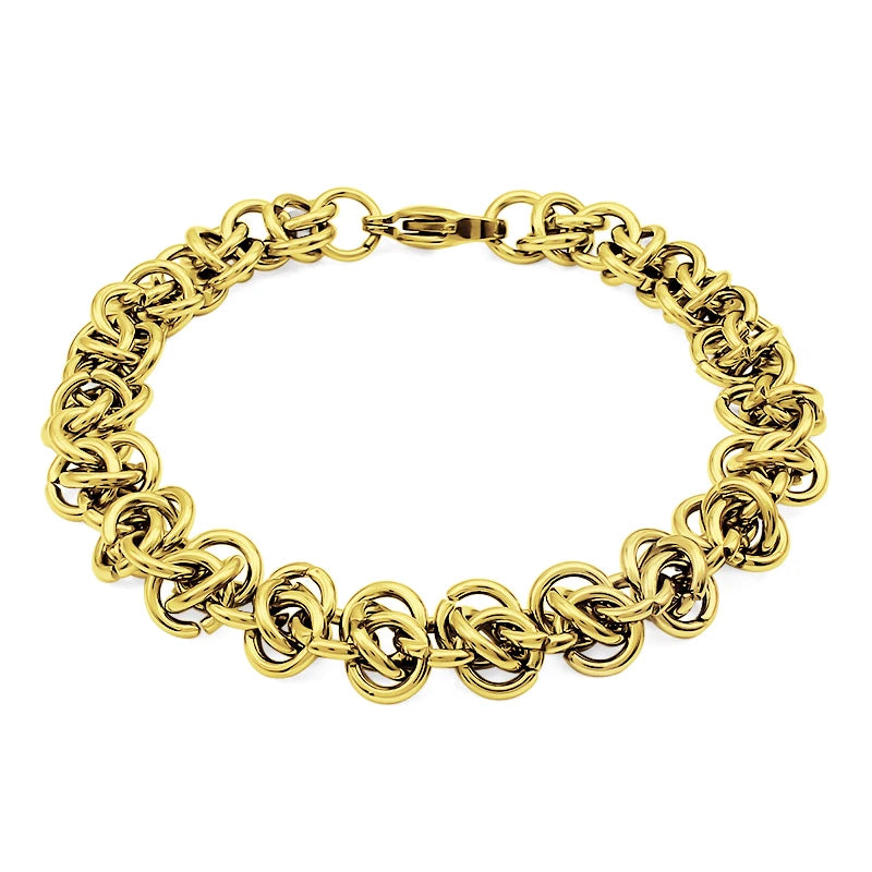 Stainless Steel New Fashion Link Thick Chain 316L O Shape Link Tie Chain Bracelet for Women