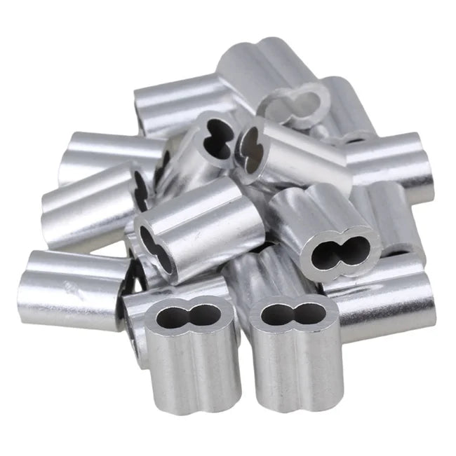 M1.0 - M12 Wire Rope Ferrule Double Barrel Aluminum Cable Crimping Loop Sleeves