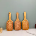 2026 Custom Natural Wooden Bamboo Paddle Airbag Hair Brush Bamboo Bristles Detangling Hairbrush for Massage Scalp Air Bag Comb