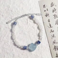 Wholesale Bucket White Jade Bead Lucky Fortune Tag Natural Aquamarine Bracelet for Women