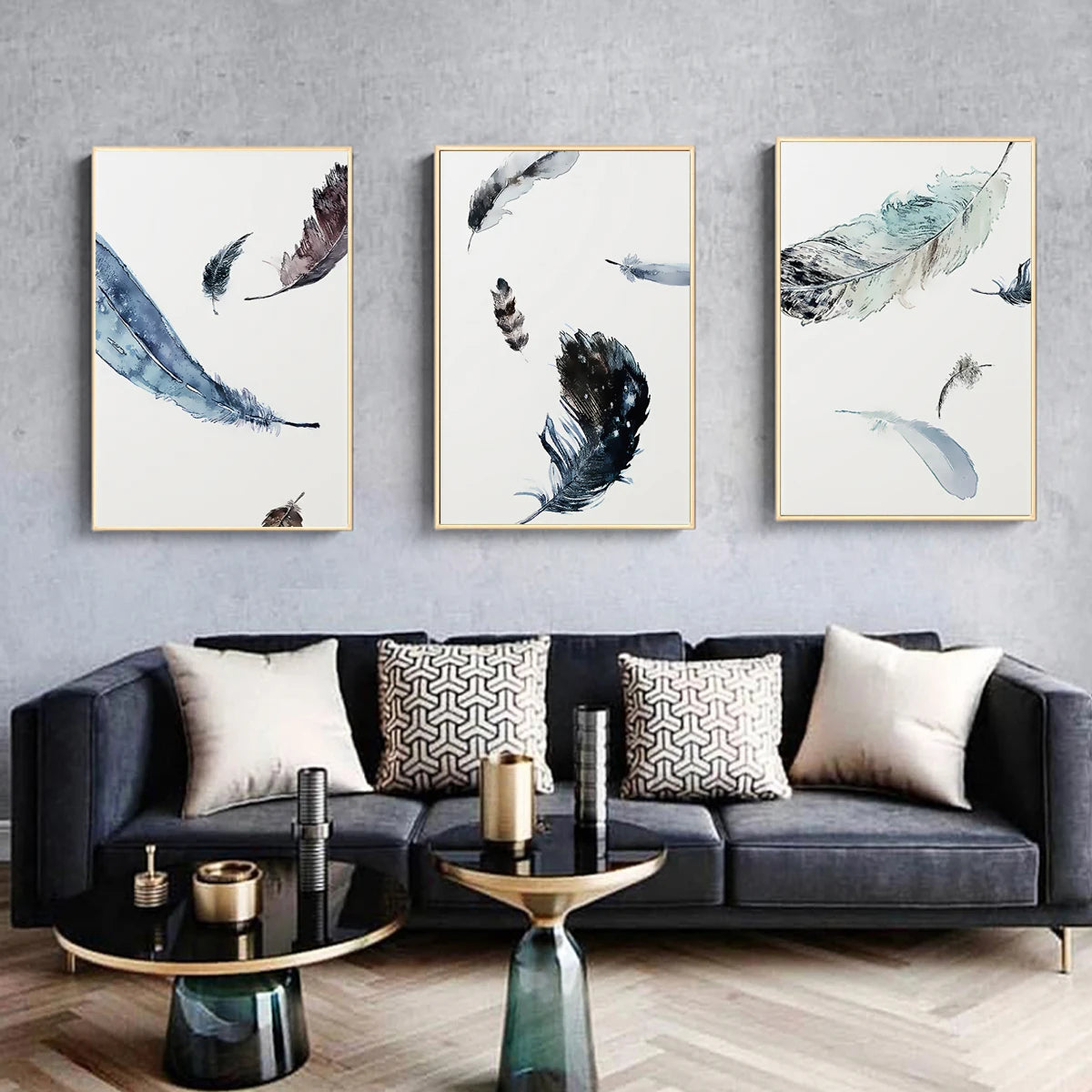 Watercolor Feathers Canvas Poster Nordic Art Painting Home Bedroom Wall Decor Oil Painting on Canvas Posters Print Art Picture