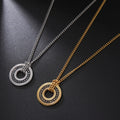 Nordic Rune Pendant Necklaces for Men Vintage Amulet Stainless Steel Jewelry Necklace