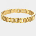 18K Gold Plated Titanium Steel Chain Bracelet for Women Men Removable 10mm Width Watch Band Bracelet