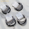 Simple Lady Rubber Hair Band Grey Gradient 4piece/set Black Hair Ties for Women Girls High Elastic Fashionable Hair Rope