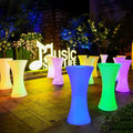 Portable 16-Color LED Bar Furniture Sets Glowing Cocktail Table Stools for Club Hotel Nightclub Banquet Events-Made of Plastic