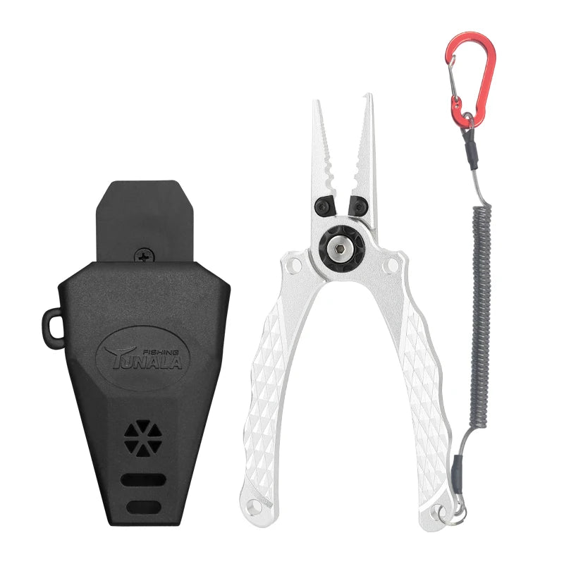 New Arrival DX Tools FG-1064 Silver/Red/Gray 17.7cm Whole Aluminium Fishing Plier Scissor Braid Line Cutter Hook Remover