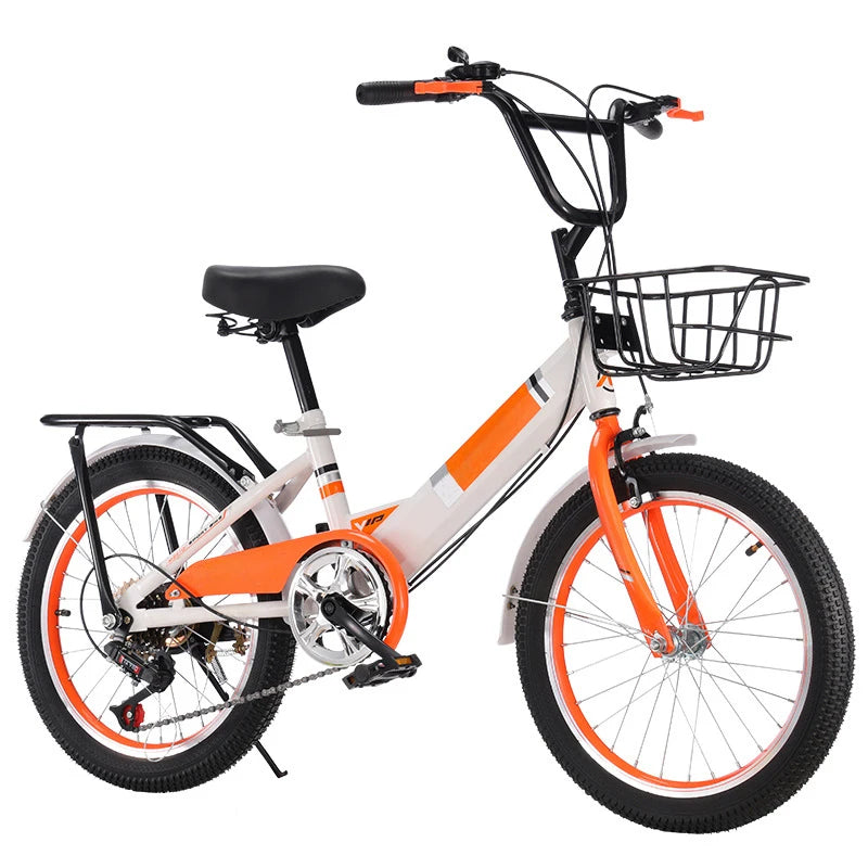 Children's 16 18 20 22 Inch Kids Balance Bike Toddler Bicycle Basket Seat 6 Speed Gears Steel Fork Available Multiple Colors