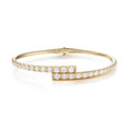 Custom 925 Sterling Silver Jewelry Fashion Pave CZ Diamond 18k Gold Plated Cuff Bangle