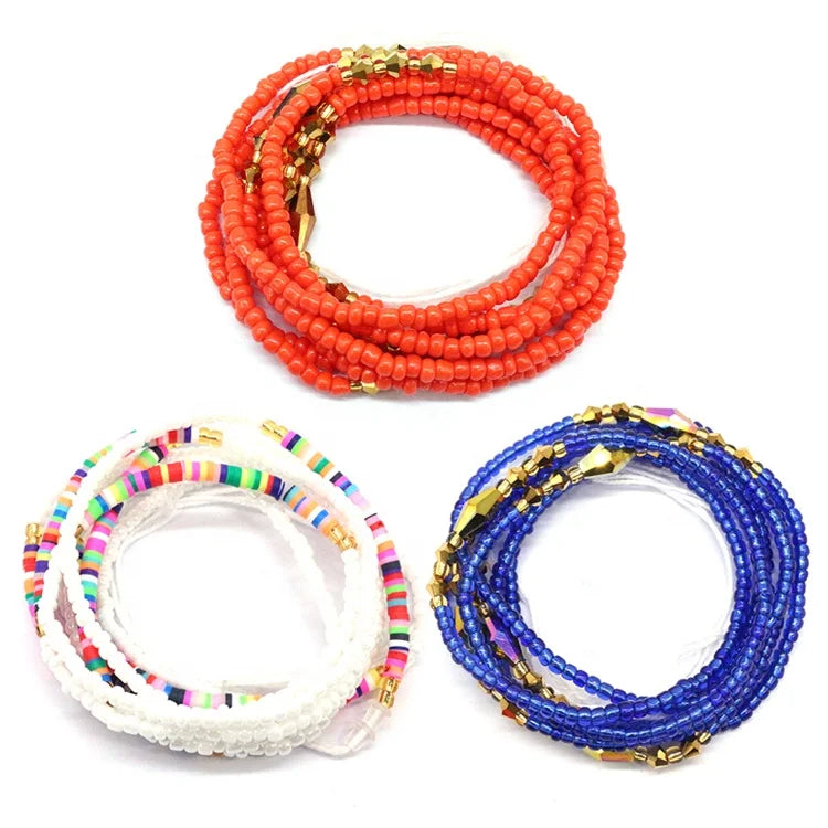 Gaby New Arrive Cotton String Tie Waist Beads 45 Inch Belly Chian Waist Beads for Women Body Chain Jewelry