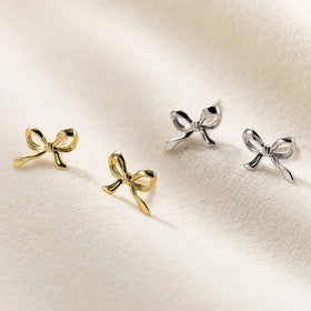 Quality S925 Silver Pin Stud Earrings Accessories Premium Silver Gold Plated Copper Earrings Retro Bow Earrings Gifts for Women