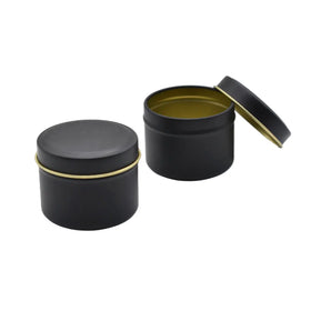 2Oz Matte Black Can Premium Small Tins for Candles