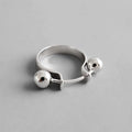 Handmade Geometry Double Ball Rings for Women 925 Sterling Silver Rings Fine Jewelry
