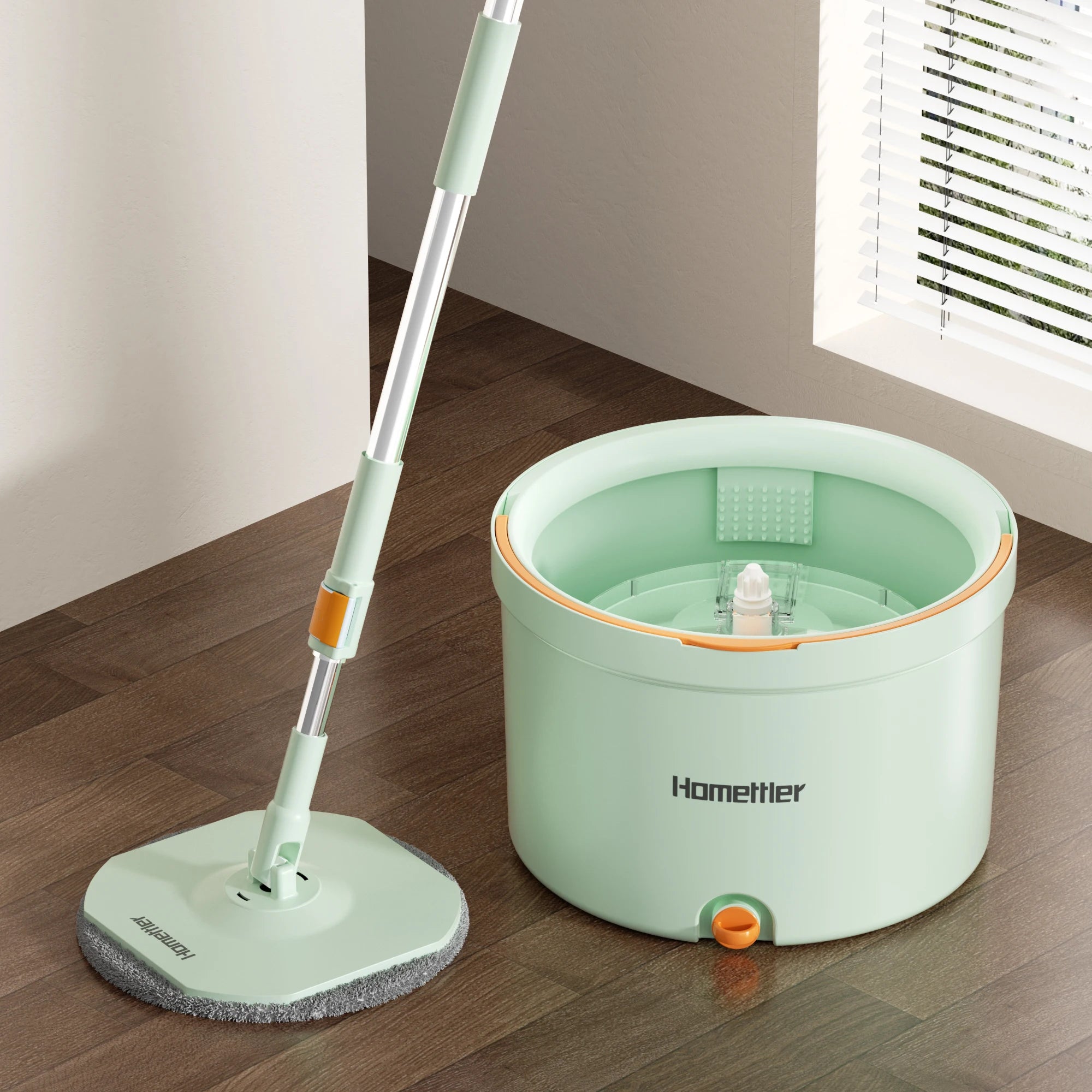 Wet and Dry Separate Microfiber Easy Super Floor Cleaner Mop Spin with Bucket Set Hands-free Squeeze Mop Lazy
