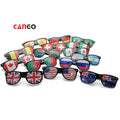 Cango Customized Pattern Flag Colored Uv400 Plastic Fashion Trending Style Promotional Custom Logo Sunglasses