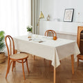 Wedding Polyester Cotton Tablecloth Scratch-Proof Custom Dining Table Sheets Cover Christmas Woven Beige Plain Lace Table Cloth