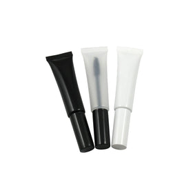 15ml Frosted White Black Cylinder Screw Cap Mascara Blush Empty Tube Plastic Cosmetic Packaging Containers DIY Squeeze Bottle