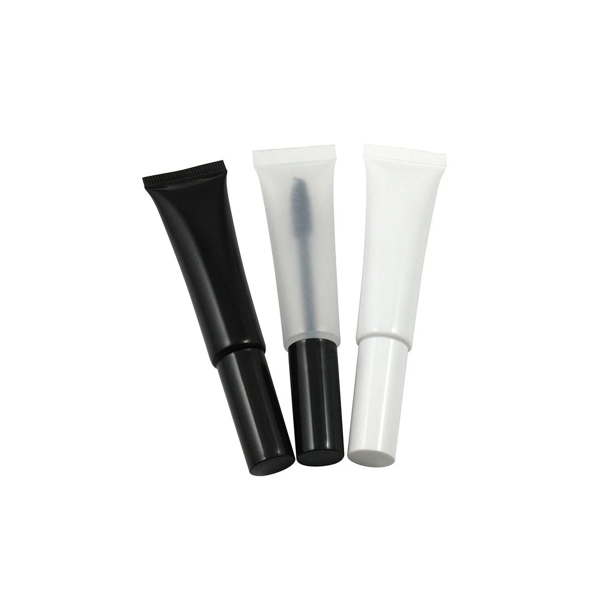 15ml Frosted White Black Cylinder Screw Cap Mascara Blush Empty Tube Plastic Cosmetic Packaging Containers DIY Squeeze Bottle